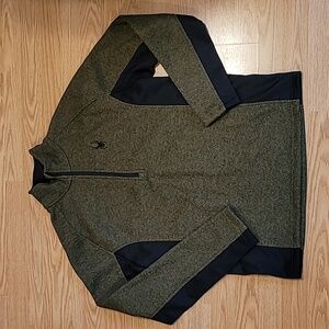 Spyder Green Black Half Zip Outbound Stryke Pullover Knit Sweater Men's Large